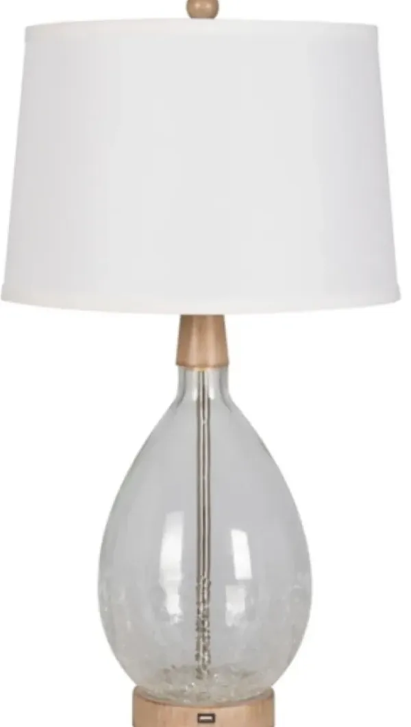 Table Lamps-Kirkland's Home Clear Crackled Glass Table Lamps, Set Of 2 White