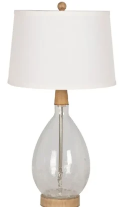 Table Lamps-Kirkland's Home Clear Crackled Glass Table Lamps, Set Of 2 White