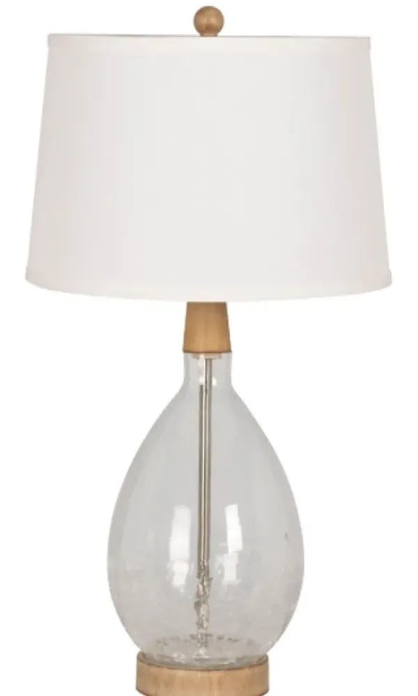 Table Lamps-Kirkland's Home Clear Crackled Glass Table Lamps, Set Of 2 White