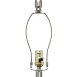 Table Lamps-Kirkland's Home Clear Glass And Nickel Cylindrical Table Lamp White