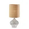 Table Lamps-Kirkland's Home Clear Glass And Rat Shade Table Lamp, 23 In. Tan