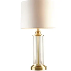 Table Lamps-Kirkland's Home Clear Glass Base Gold Table Lamps, Set Of 2 White