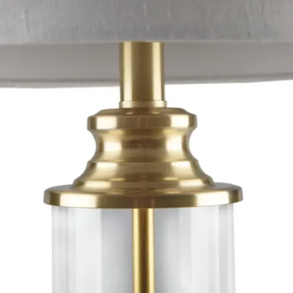 Table Lamps-Kirkland's Home Clear Glass Base Gold Table Lamps, Set Of 2 White