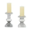 Candle Holders-Kirkland's Home Clear Glass Column Candle Holders, Set Of 2 Gray