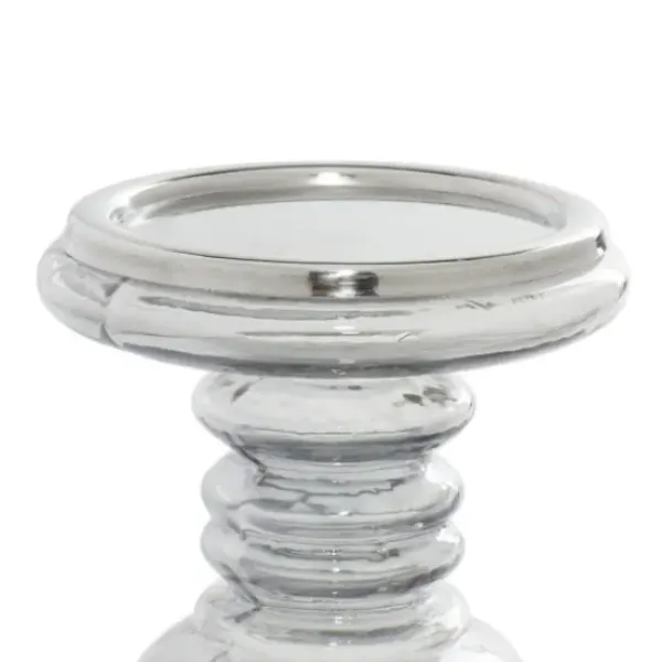 Candle Holders-Kirkland's Home Clear Glass Column Candle Holders, Set Of 2 Gray