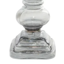 Candle Holders-Kirkland's Home Clear Glass Column Candle Holders, Set Of 2 Gray