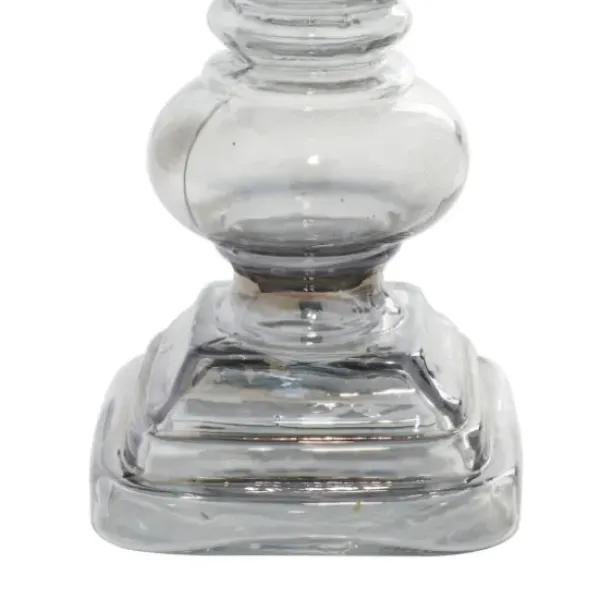 Candle Holders-Kirkland's Home Clear Glass Column Candle Holders, Set Of 2 Gray