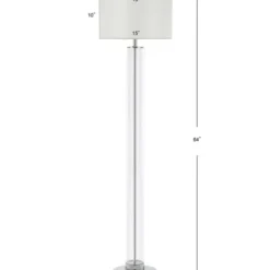 Floor Lamps-Kirkland's Home Clear Glass Demi Floor Lamp Ivory