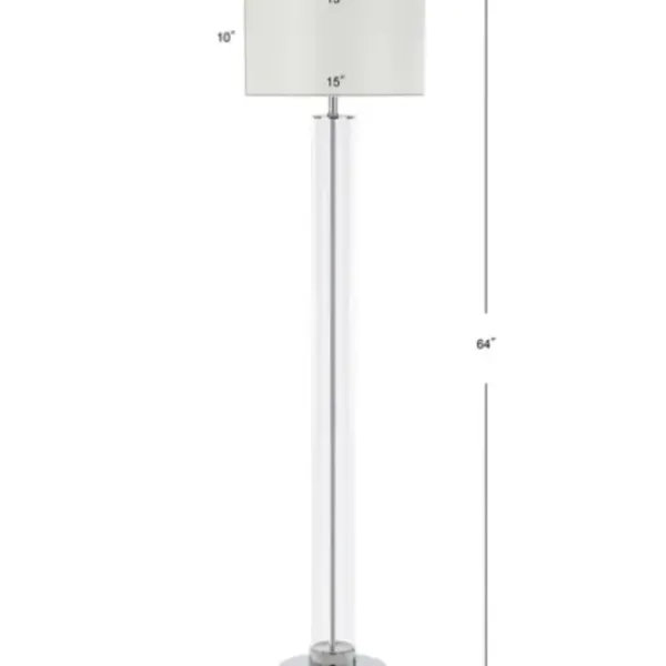 Floor Lamps-Kirkland's Home Clear Glass Demi Floor Lamp Ivory