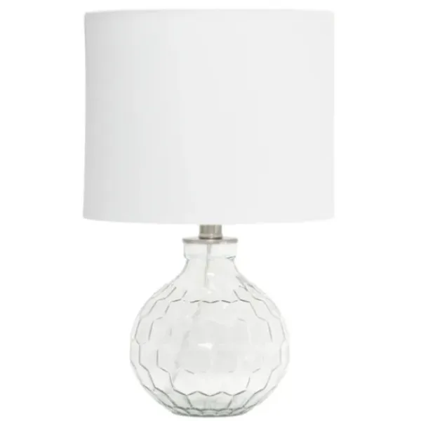 Table Lamps-Kirkland's Home Clear Glass Honeycomb Table Lamp White