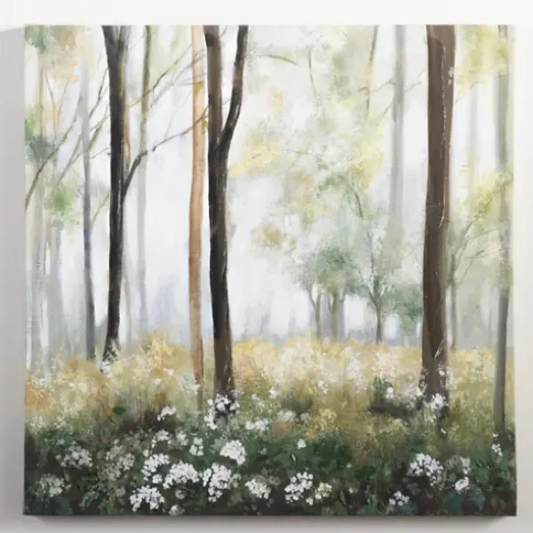 Canvas Art-Kirkland's Home Clearing Forest Scenery Canvas Art Print Green/Brown/Gray