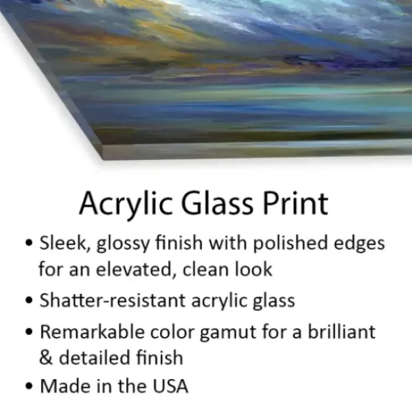 Wall Plaques-Kirkland's Home Coastal Clouds Print On Acrylic Glass Blue