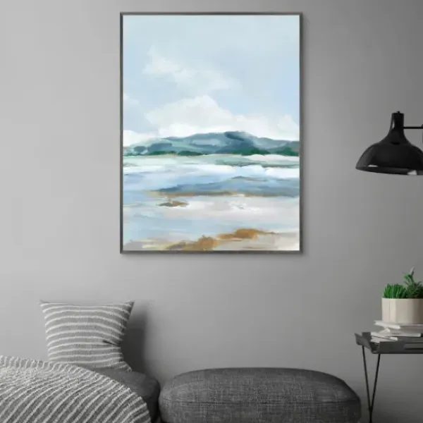 Canvas Art-Kirkland's Home Coastal Mountains I Framed Canvas Art Print Blue