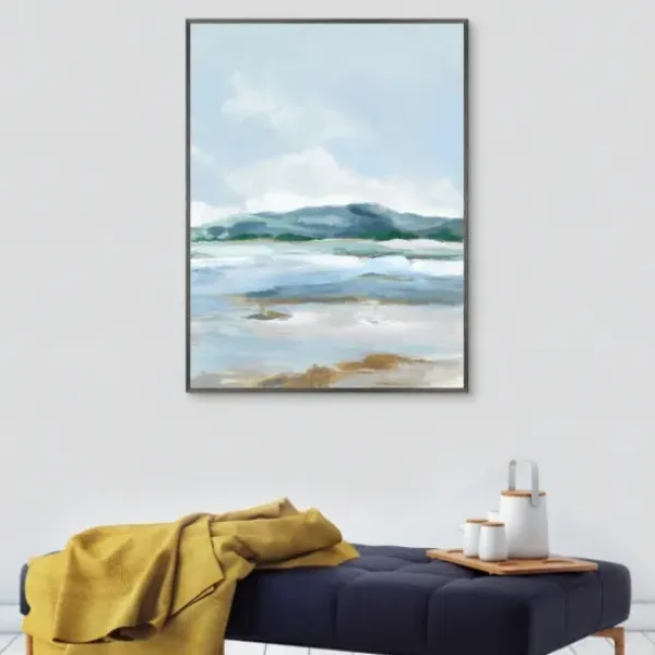 Canvas Art-Kirkland's Home Coastal Mountains I Framed Canvas Art Print Blue