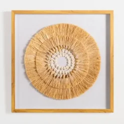Wall Plaques-Kirkland's Home Coastal Shell Shadowbox Framed Wall Plaque Tan/White
