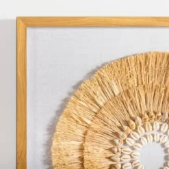 Wall Plaques-Kirkland's Home Coastal Shell Shadowbox Framed Wall Plaque Tan/White