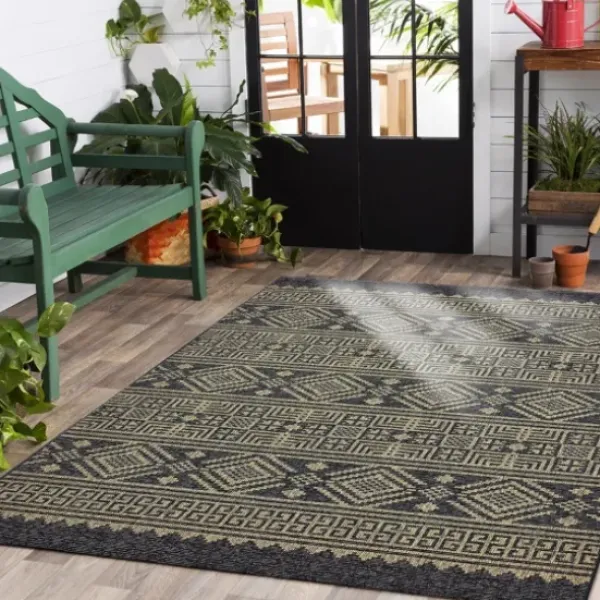 Outdoor Rugs-Kirkland's Home Coastal Stripes Outdoor Area Rug, 7X9 Blue/Gray