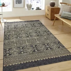 Outdoor Rugs-Kirkland's Home Coastal Stripes Outdoor Area Rug, 7X9 Blue/Gray