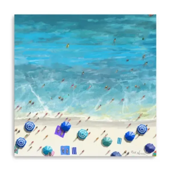 Canvas Art-Kirkland's Home Cobalt Aerial Beach Canvas Art Print Blue/Ivory/Multi