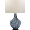 Table Lamps-Kirkland's Home Cobalt Blue Swirl Carved Glass Table Lamp White