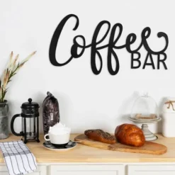 Wall Quotes & Signs-Kirkland's Home Coffee Bar Script Wall Plaque Black