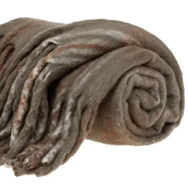 Blankets & Throws-Kirkland's Home Coffee Hand Loomed Throw With Tassels Brown