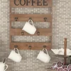 Hooks-Kirkland's Home Coffee Metal And Wood Plank Wall Hooks