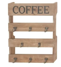 Hooks-Kirkland's Home Coffee Metal And Wood Plank Wall Hooks