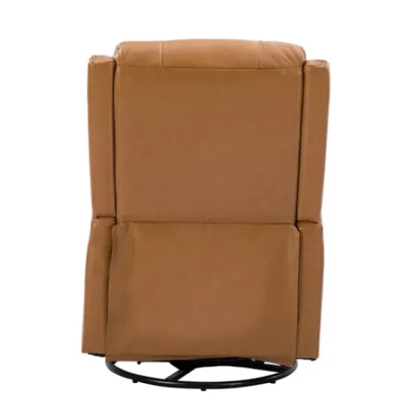 Accent Chairs-Kirkland's Home Cognac Leather Upholstered Recliner Chair Brown/Orange
