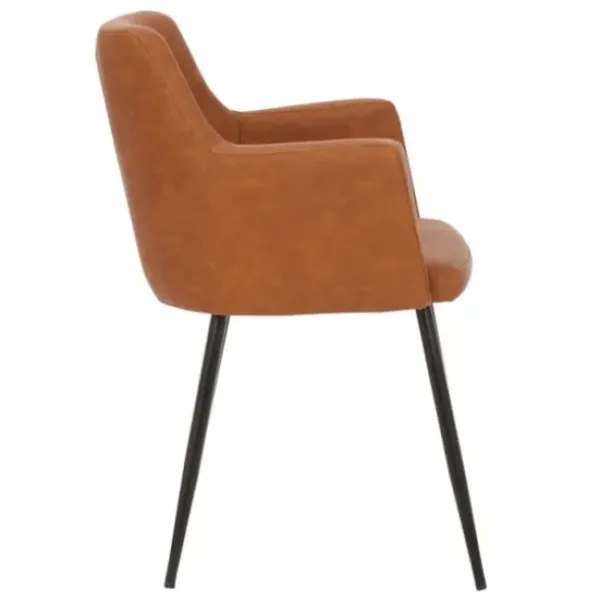 Dining Chairs-Kirkland's Home Cognac Vegan Leather Dining Chairs, Set Of 2 Brown