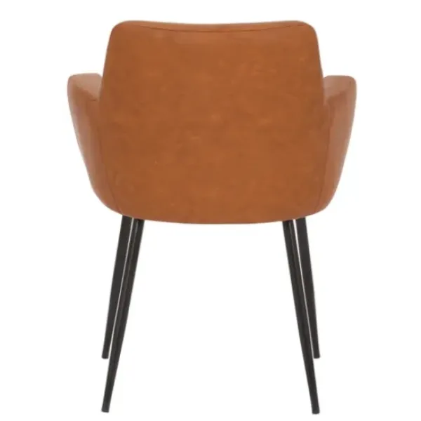 Dining Chairs-Kirkland's Home Cognac Vegan Leather Dining Chairs, Set Of 2 Brown
