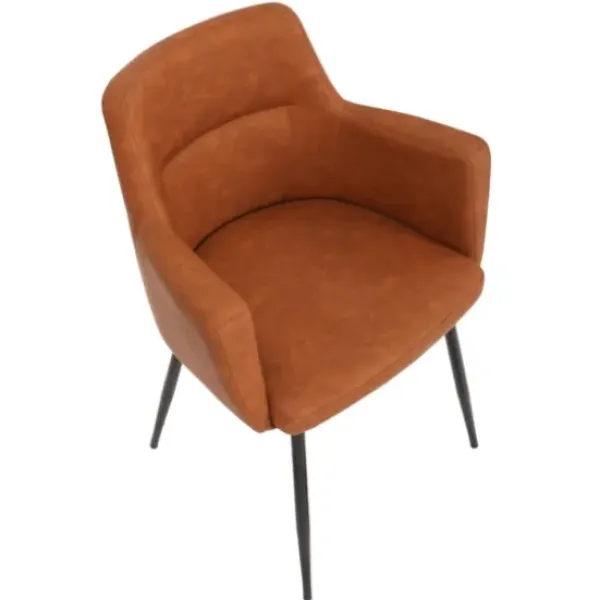 Dining Chairs-Kirkland's Home Cognac Vegan Leather Dining Chairs, Set Of 2 Brown