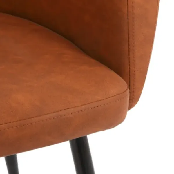 Dining Chairs-Kirkland's Home Cognac Vegan Leather Dining Chairs, Set Of 2 Brown