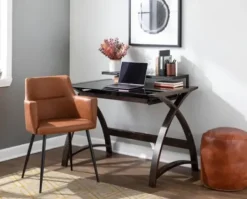 Dining Chairs-Kirkland's Home Cognac Vegan Leather Dining Chairs, Set Of 2 Brown