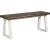 Benches & Ottomans-Kirkland's Home Collins And White Two-Tone Wood Bench Brown