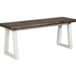 Benches & Ottomans-Kirkland's Home Collins And White Two-Tone Wood Bench Brown
