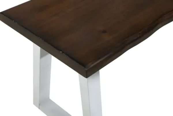 Benches & Ottomans-Kirkland's Home Collins And White Two-Tone Wood Bench Brown