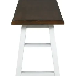 Benches & Ottomans-Kirkland's Home Collins And White Two-Tone Wood Bench Brown