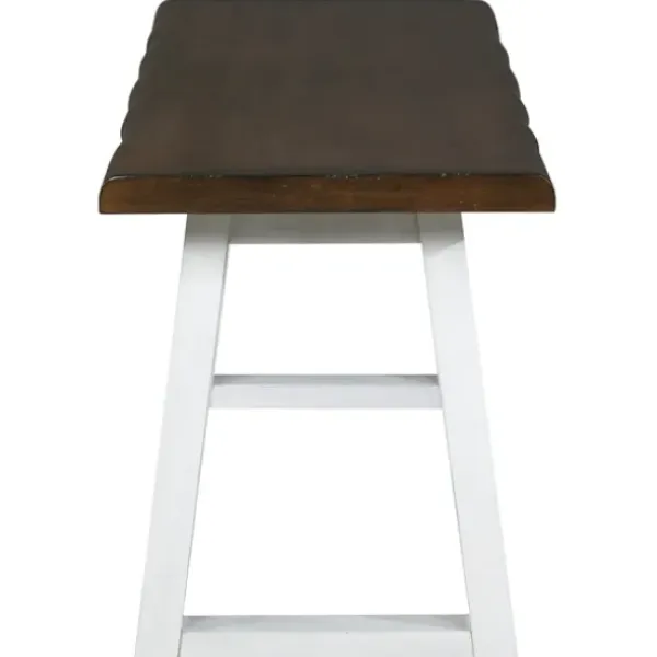 Benches & Ottomans-Kirkland's Home Collins And White Two-Tone Wood Bench Brown