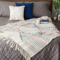 Blankets & Throws-Kirkland's Home Color Diamond Cut Throw Multi