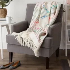 Blankets & Throws-Kirkland's Home Color Diamond Cut Throw Multi