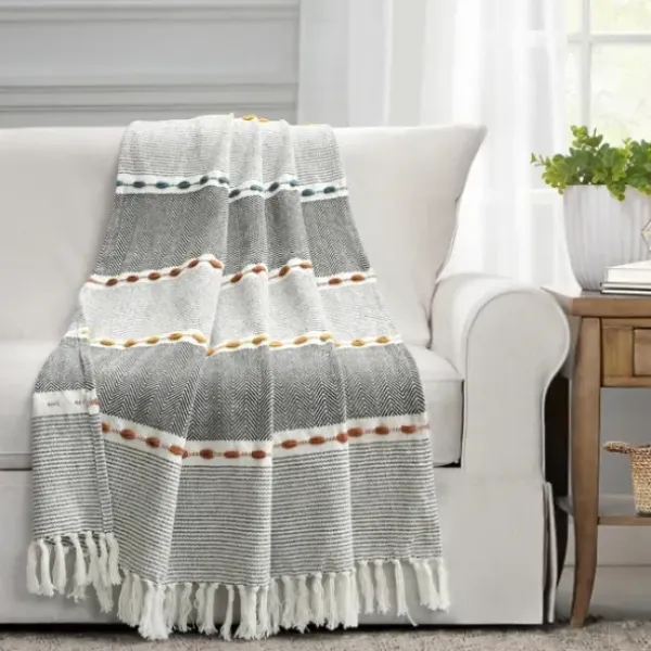 Blankets & Throws-Kirkland's Home Color Herringbone Stripe Throw Multi