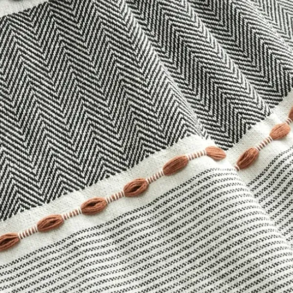Blankets & Throws-Kirkland's Home Color Herringbone Stripe Throw Multi
