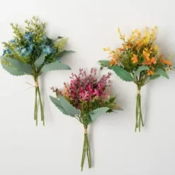 Stems & Bouquets-Kirkland's Home Colorful Bloom Bouquets, Set Of 3 Blue/Pink/Orange