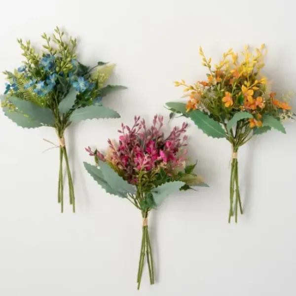 Stems & Bouquets-Kirkland's Home Colorful Bloom Bouquets, Set Of 3 Blue/Pink/Orange