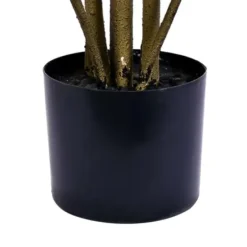 Trees & Topiaries-Kirkland's Home Colorful Croton Tree In Black Planter, 7 Ft.