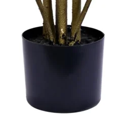 Trees & Topiaries-Kirkland's Home Colorful Croton Tree In Black Planter, 5 Ft.