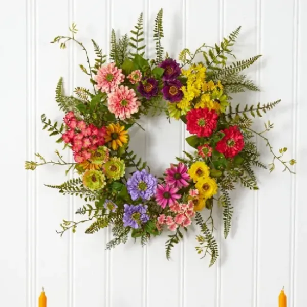 Wreaths-Kirkland's Home Colorful Mixed Floral Wreath Multi