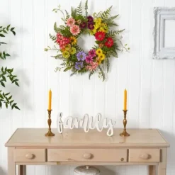 Wreaths-Kirkland's Home Colorful Mixed Floral Wreath Multi