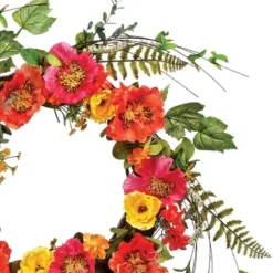 Wreaths-Kirkland's Home Colorful Poppy Mix Wreath Pink/Orange/Green